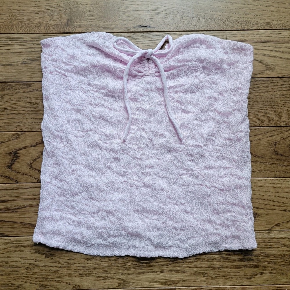 PINK Victoria's Secret Pink Lace Halter Top Tie Closure Solid Women's Size M